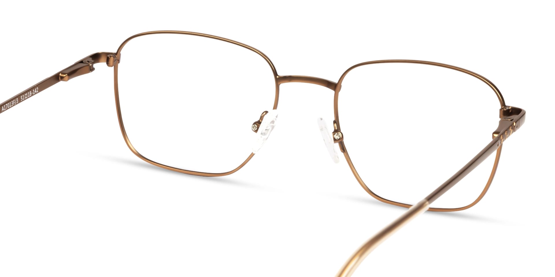 Copper Brown Square Metal Frame Glasses
