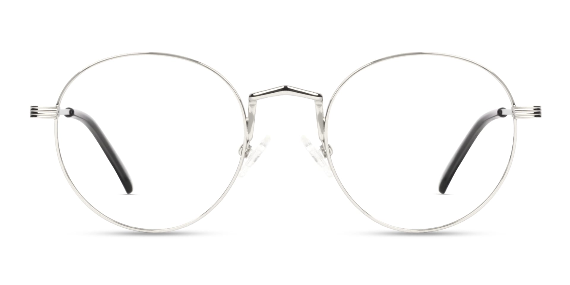 Silver Round Full Rim Keyhole Bridge Glasses