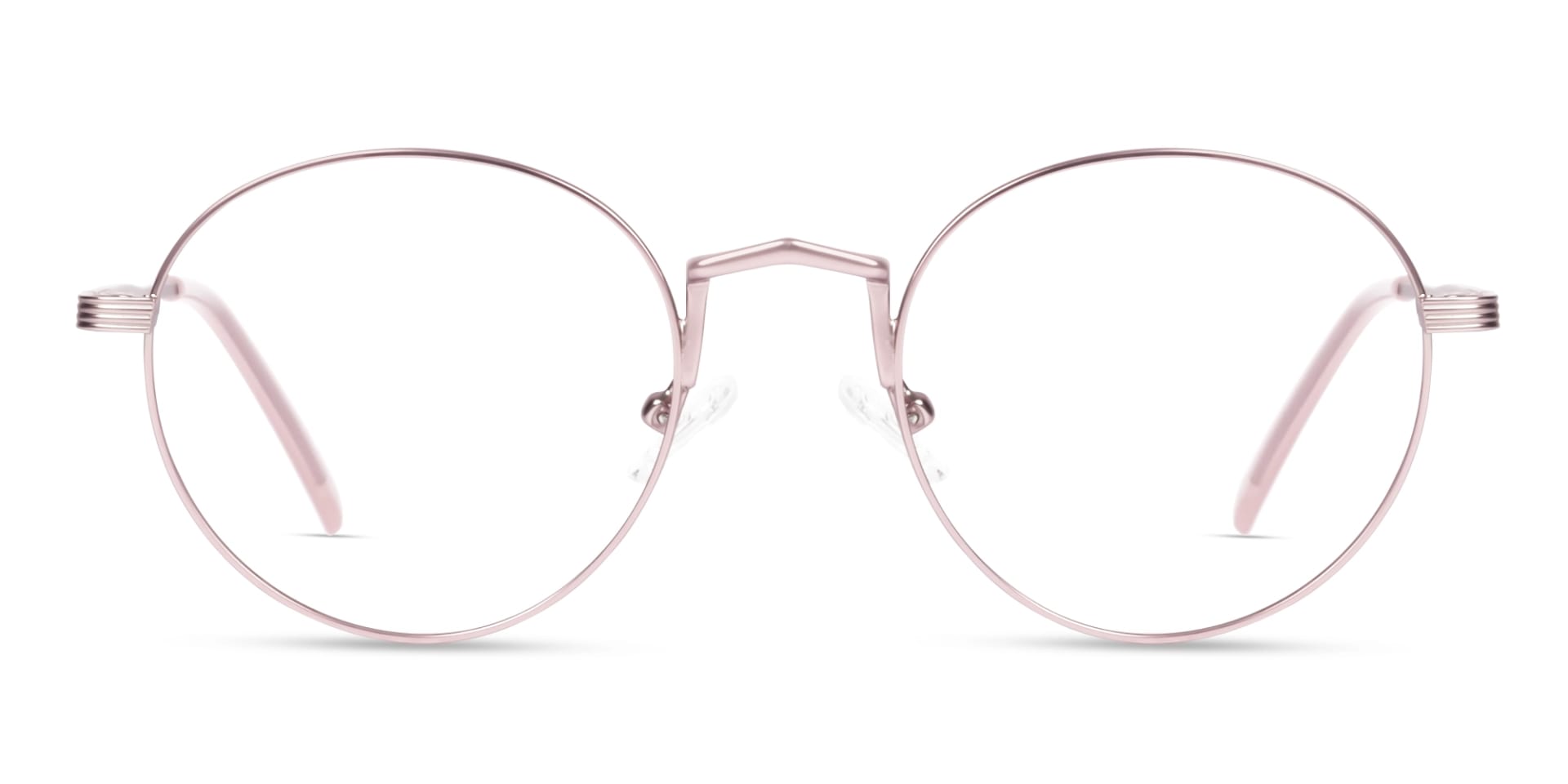 Matte Rose Gold Round Metal Glasses