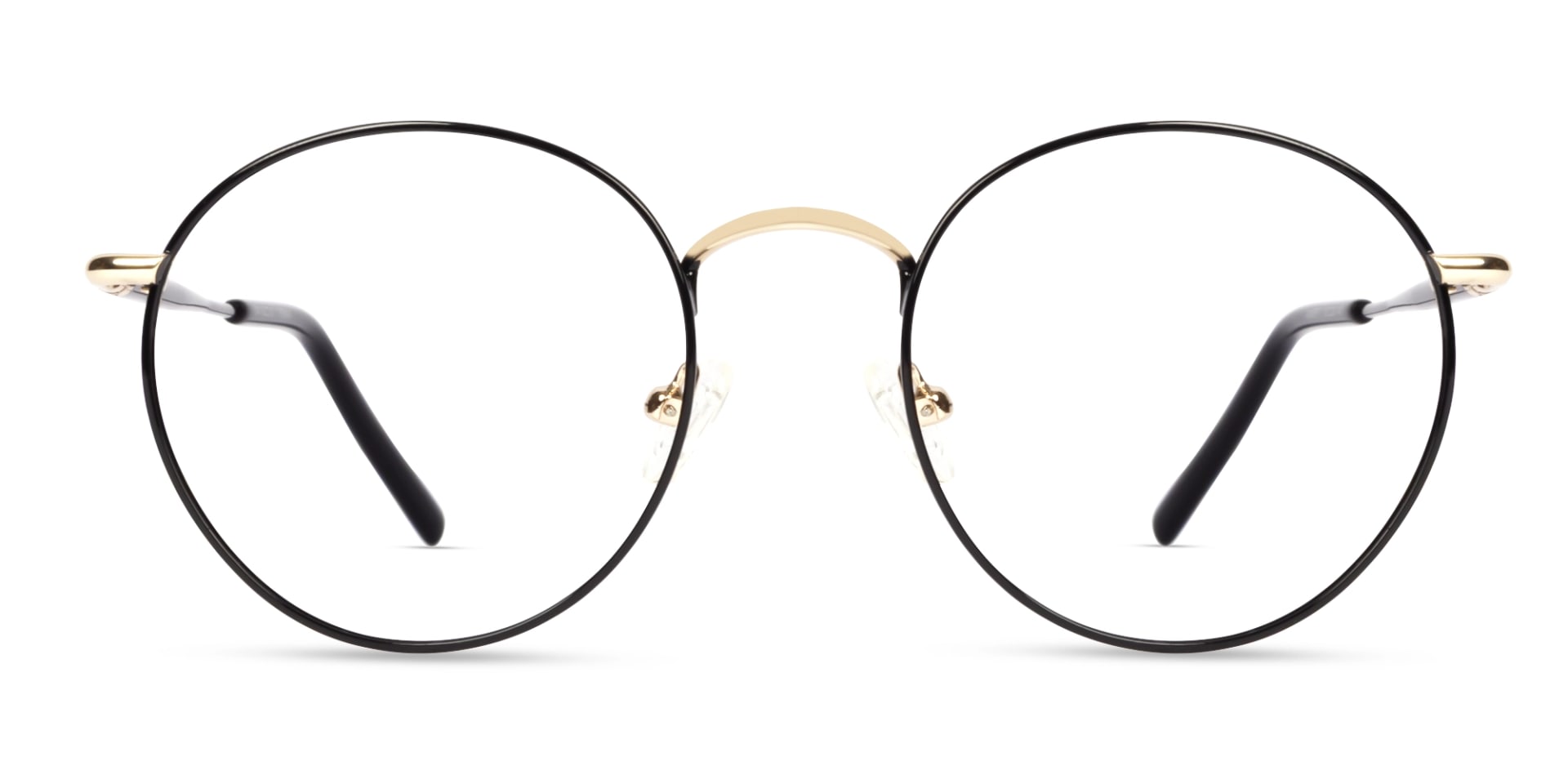 Black Round Metal Fullrim Glasses