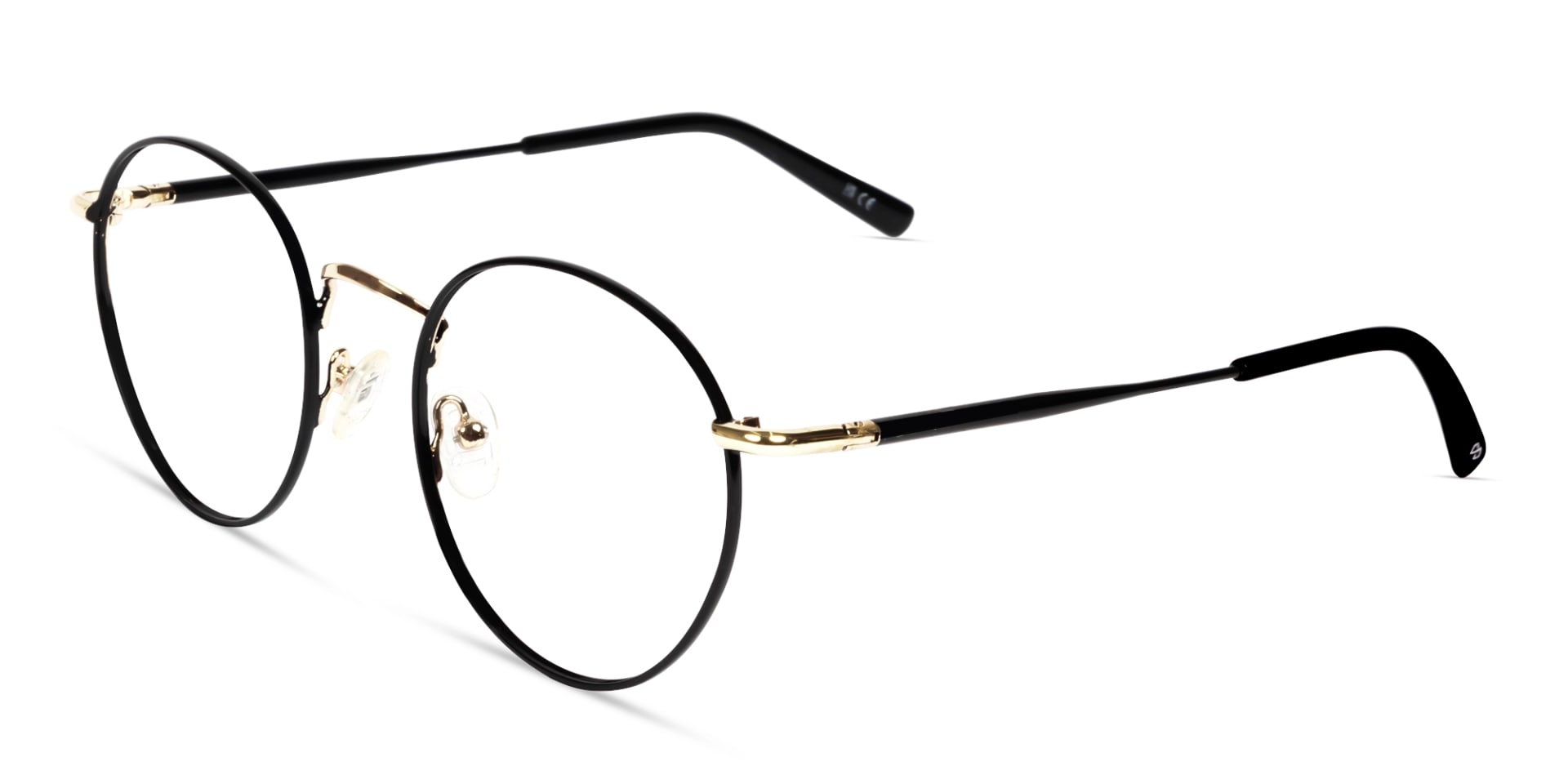 Black Round Metal Fullrim Glasses