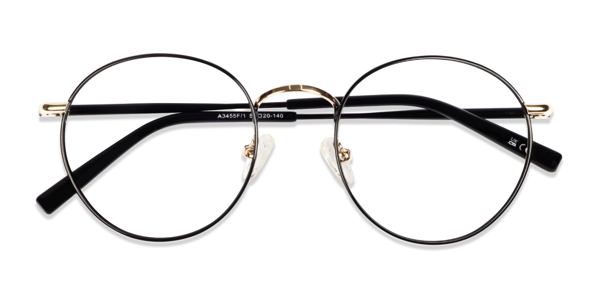 Black Round Metal Fullrim Glasses