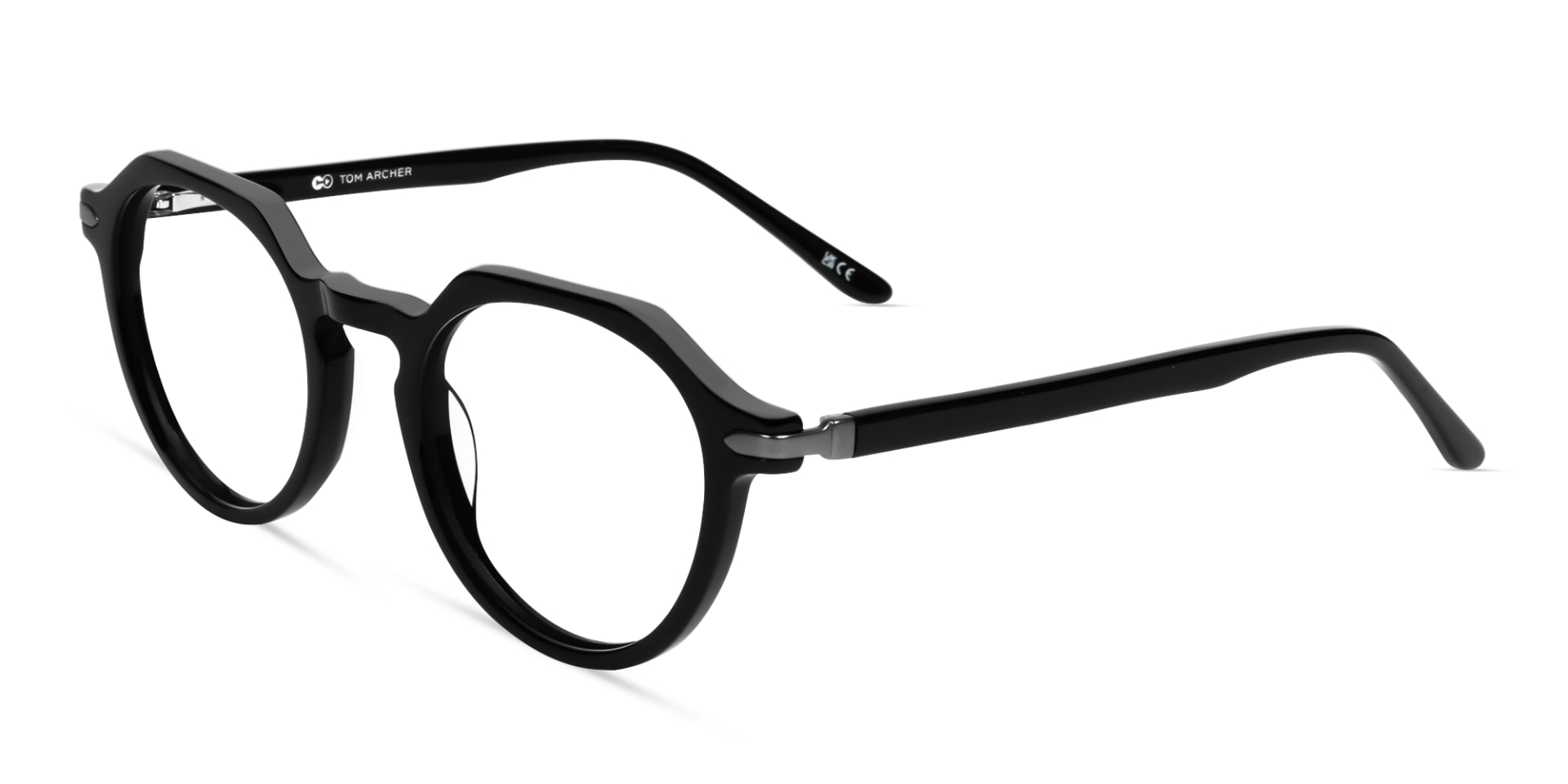 Black Round Keyhole-Bridge Glasses