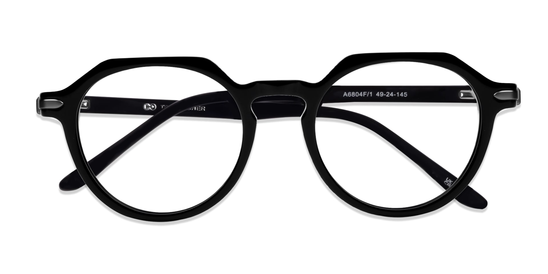 Black Round Keyhole-Bridge Glasses