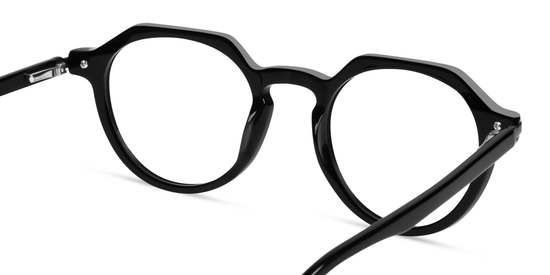 Black Round Keyhole-Bridge Glasses