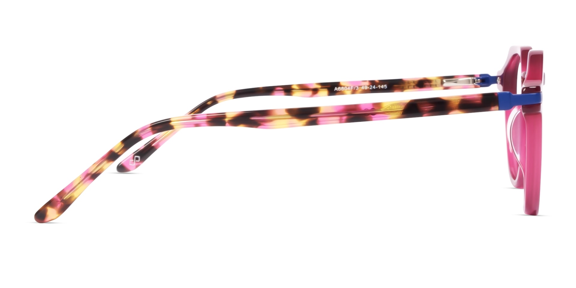 Dark Pink Round Keyhole Bridge Glasses