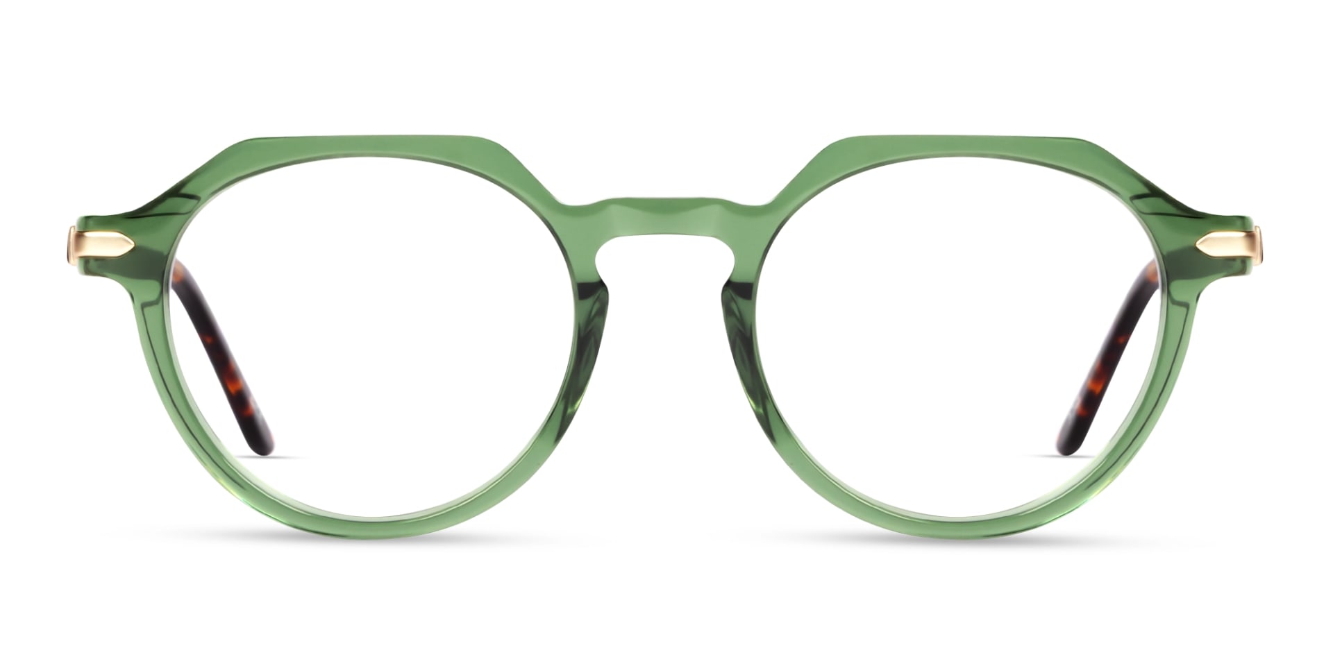 Crystal Pickle Green Round Glasses