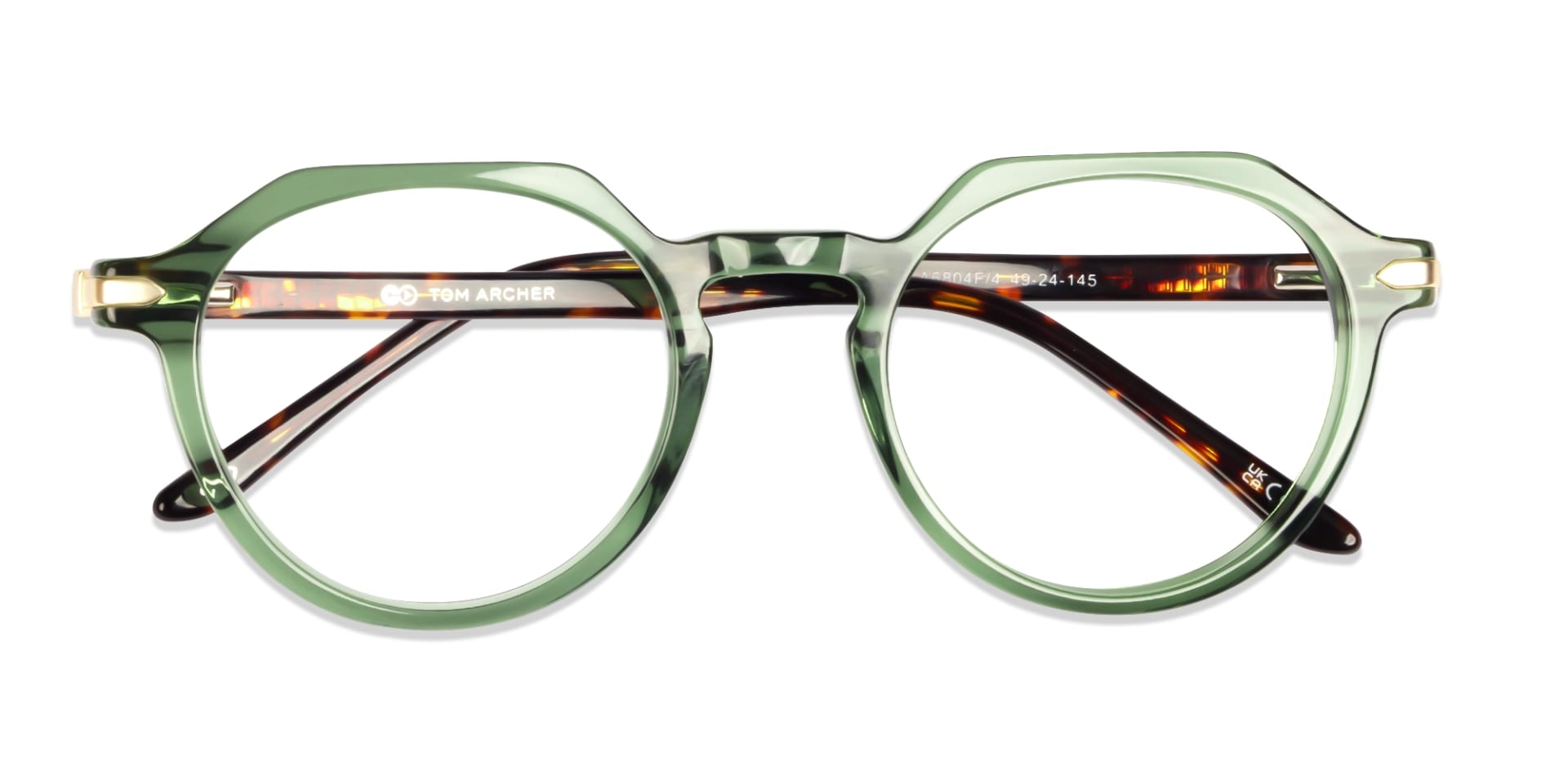 Crystal Pickle Green Round Glasses