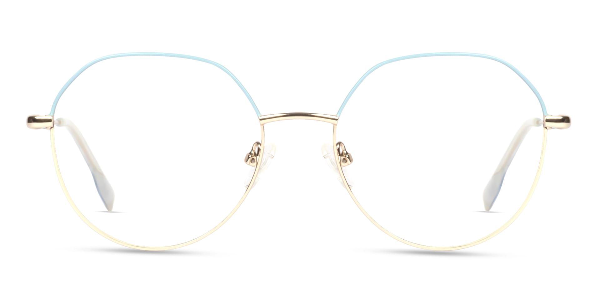 Powder Blue & Champagne Gold Round Glasses