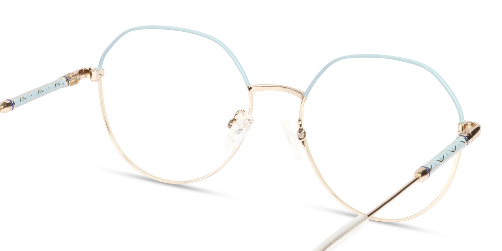 Powder Blue & Champagne Gold Round Glasses