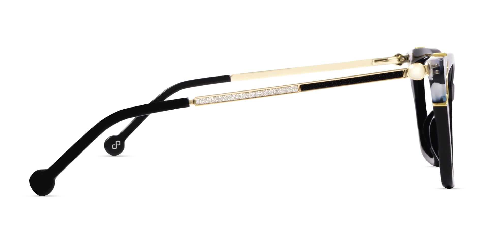 Cateye Black Fullrim Mixed Material Glasses