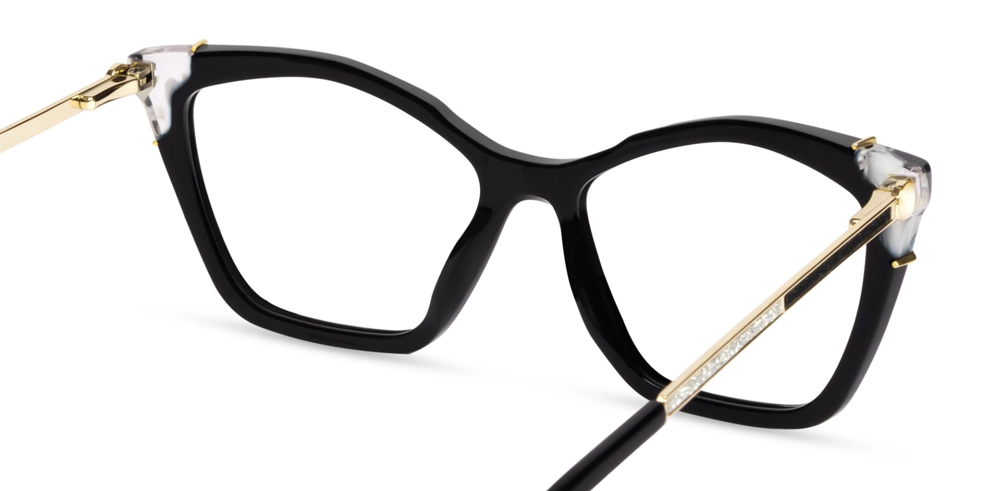 Cateye Black Fullrim Mixed Material Glasses