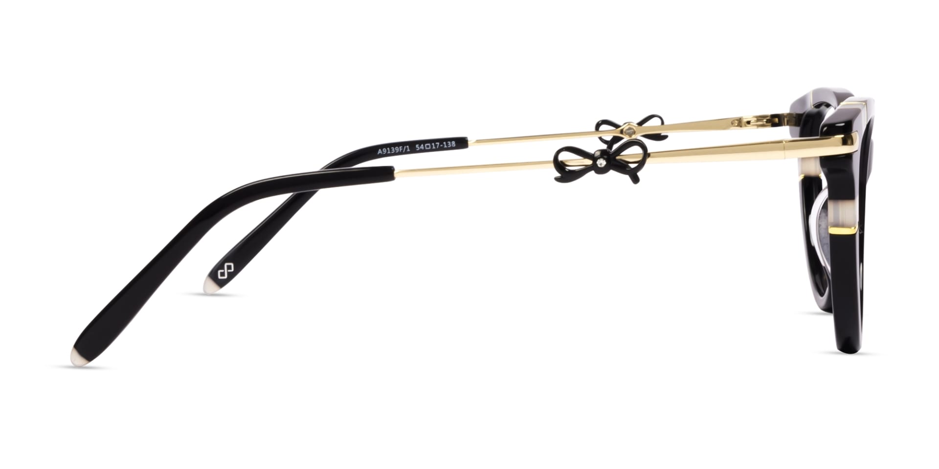 Black Cateye Fullrim Mixed Material Glasses