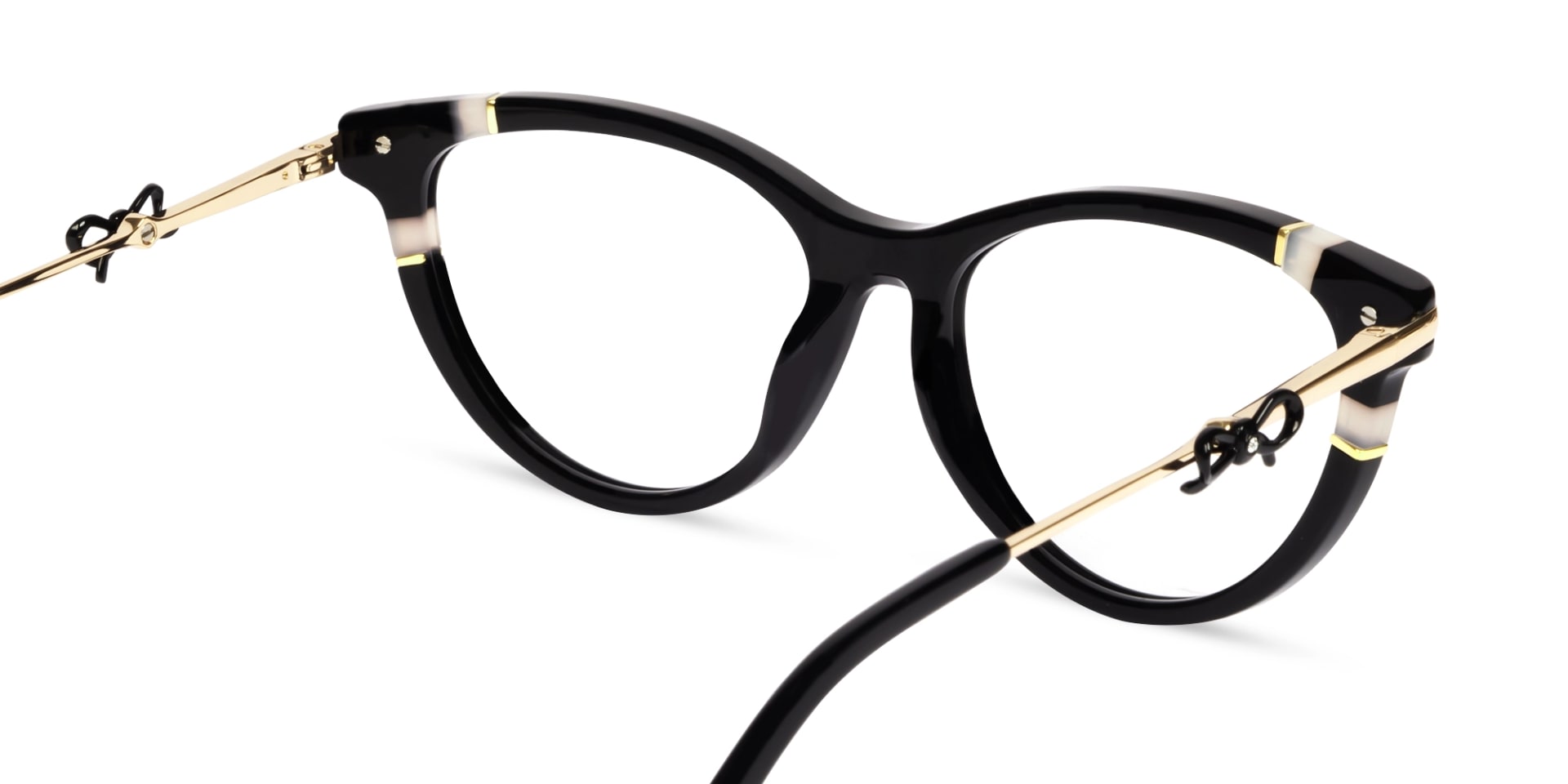 Black Cateye Fullrim Mixed Material Glasses