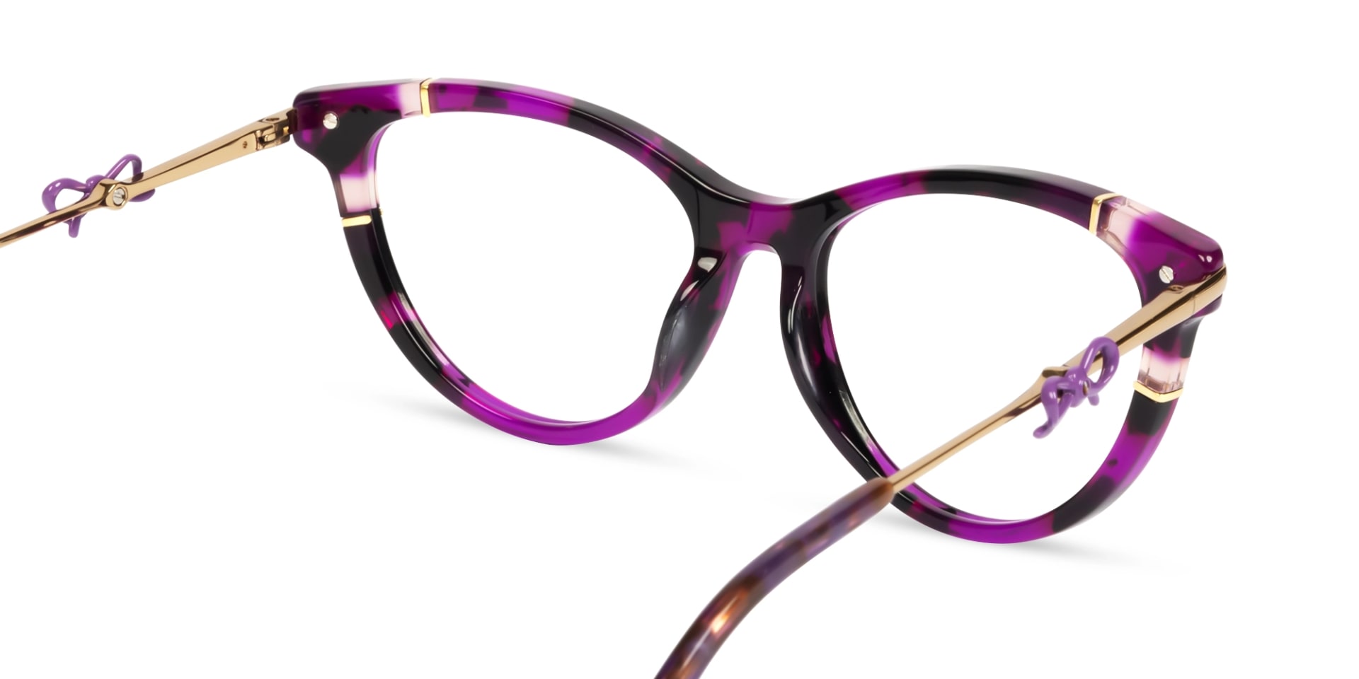 Purple Tortoise Fullrim Mixed Material Glasses