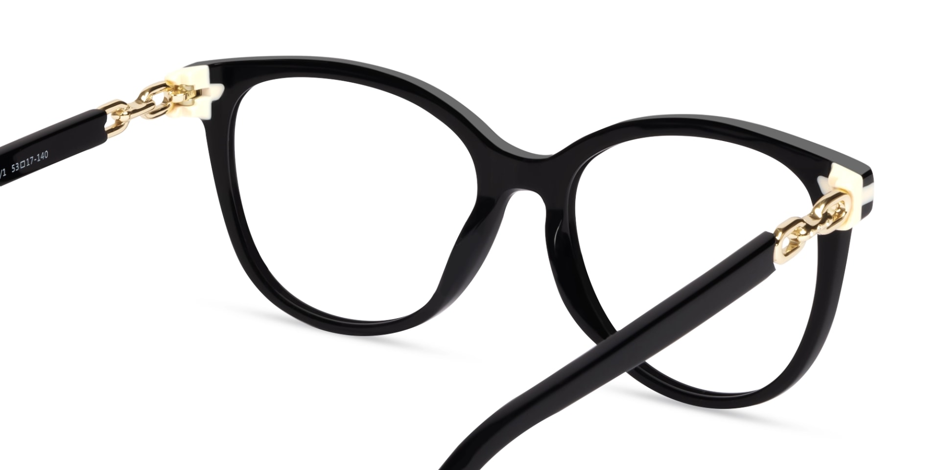 Black Square Cateye Fullrim Acetate Glasses