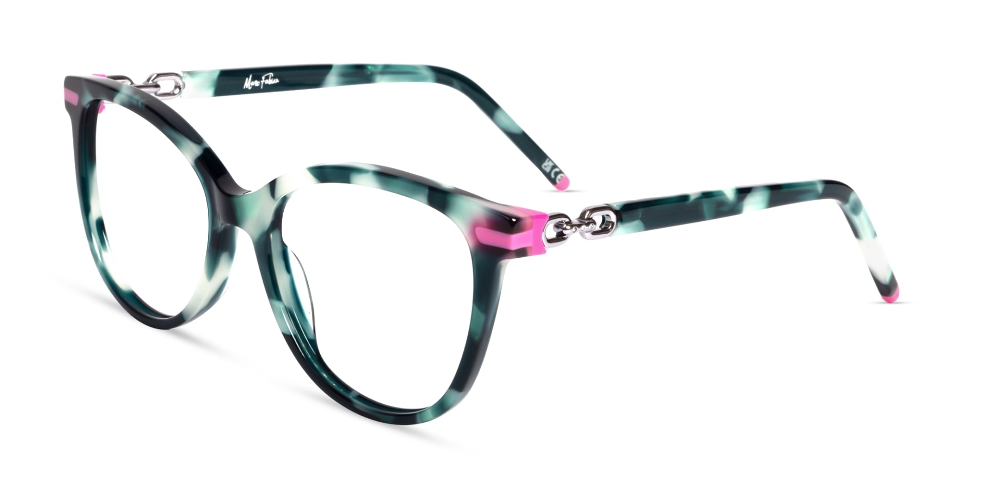 Green Tortoise Square Cateye Acetate Glasses