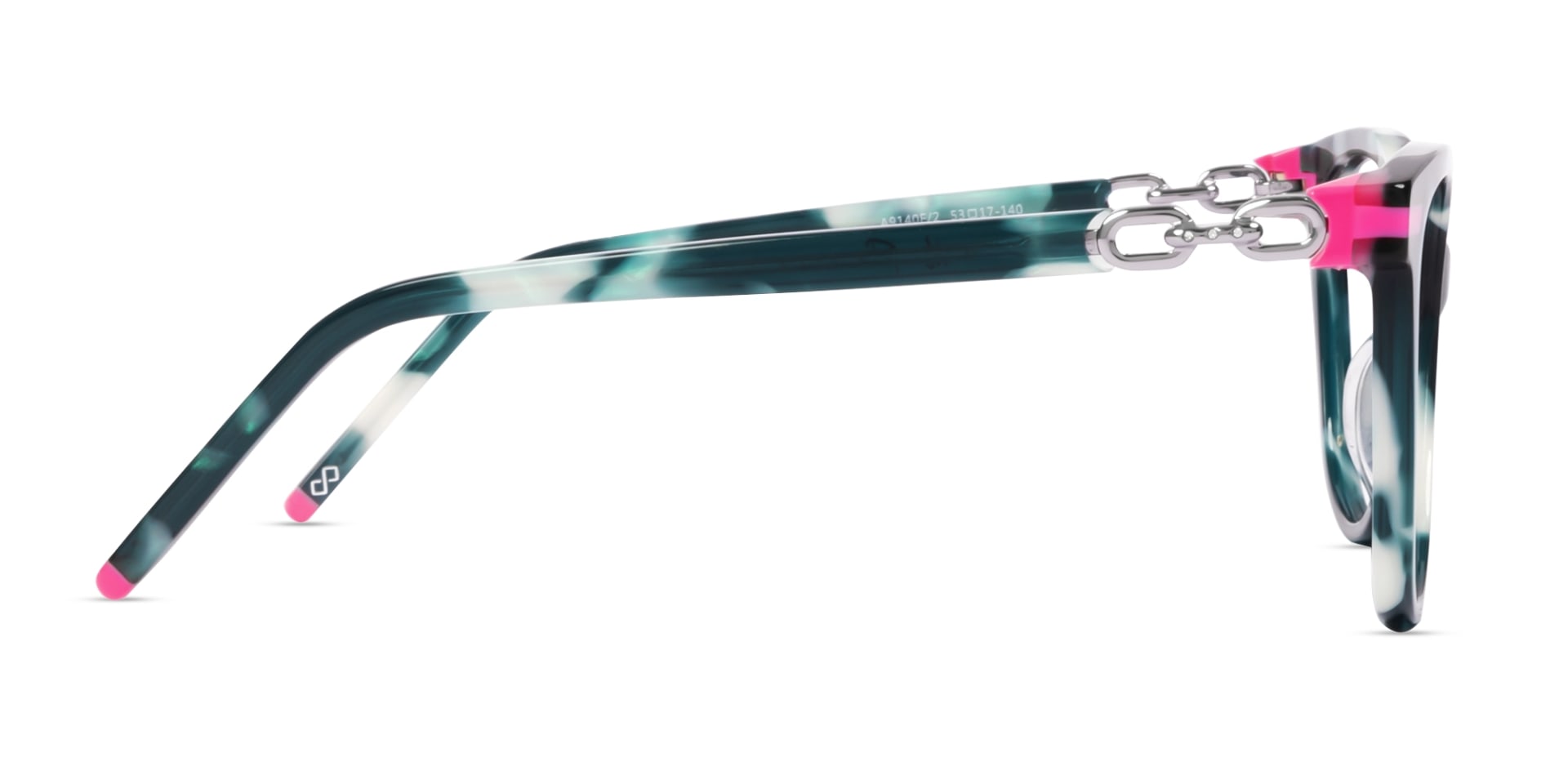 Green Tortoise Square Cateye Acetate Glasses