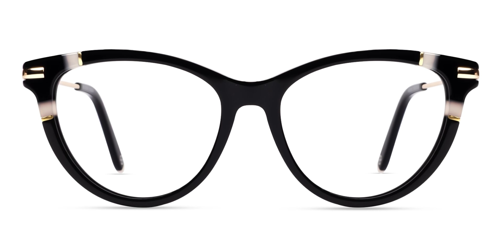 Black Cateye Fullrim Mixed Material Glasses