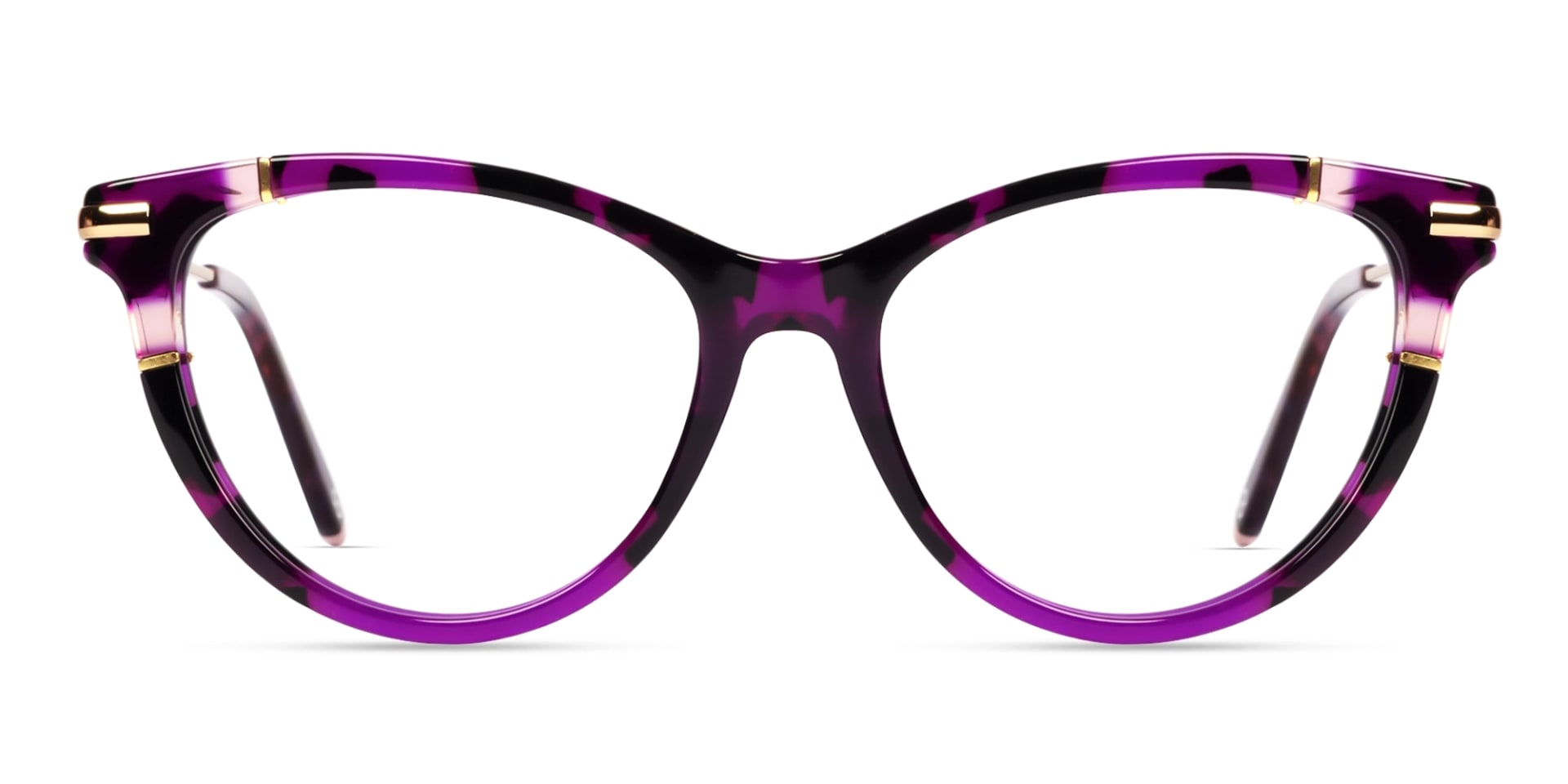 Purple Tortoise Fullrim Mixed Material Glasses