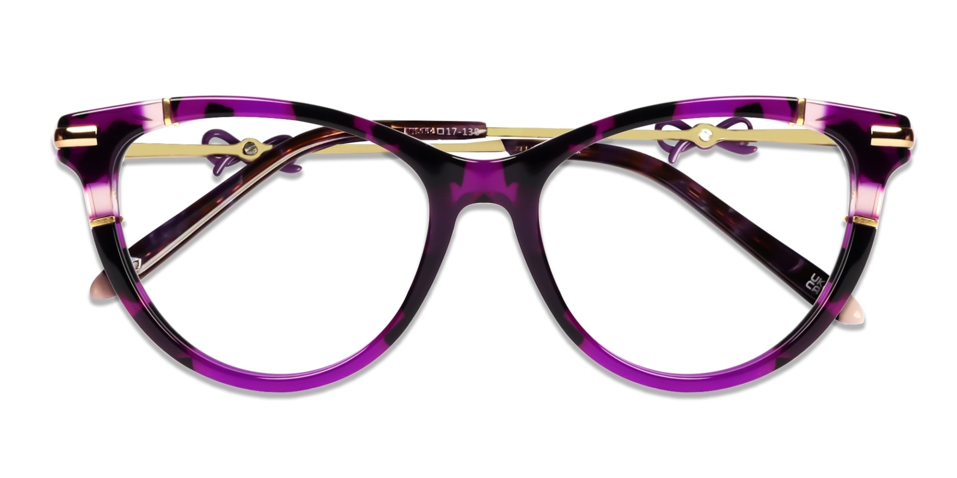 Purple Tortoise Fullrim Mixed Material Glasses