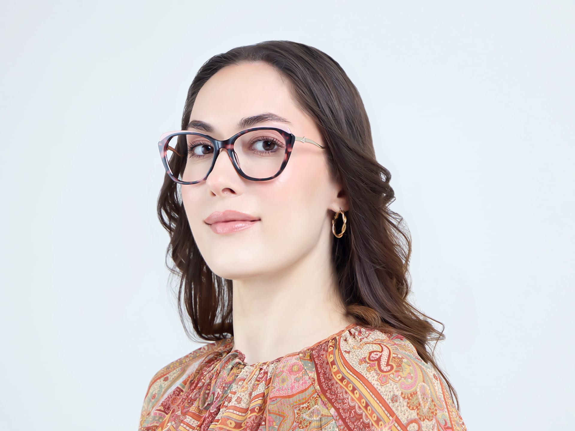 Pink Tortoise Butterfly Fullrim Acetate Glasses-13