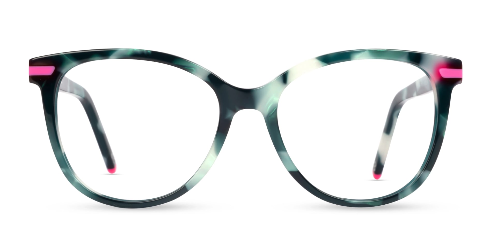 Green Tortoise Square Cateye Acetate Glasses
