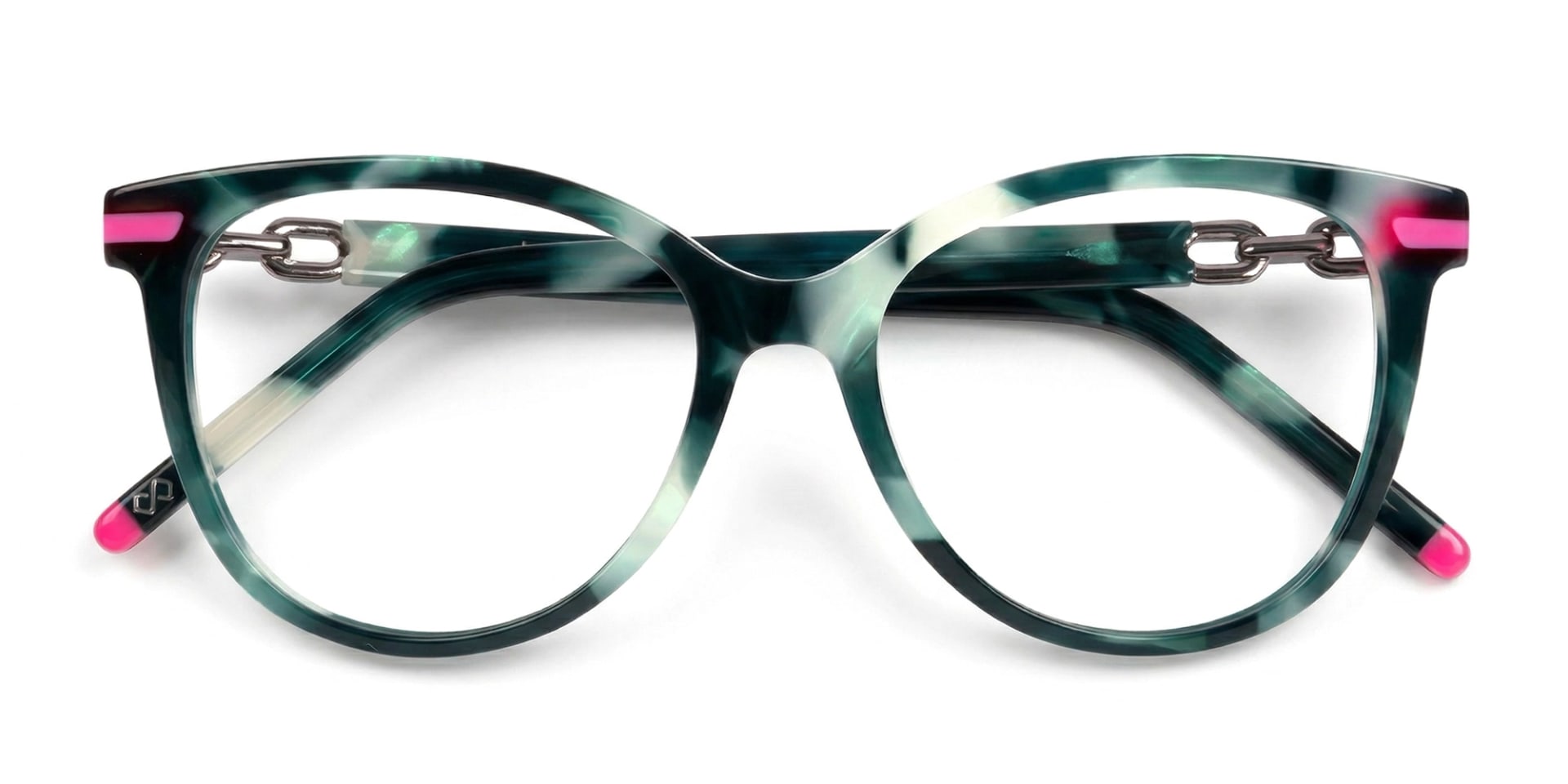 Green Tortoise Square Cateye Acetate Glasses