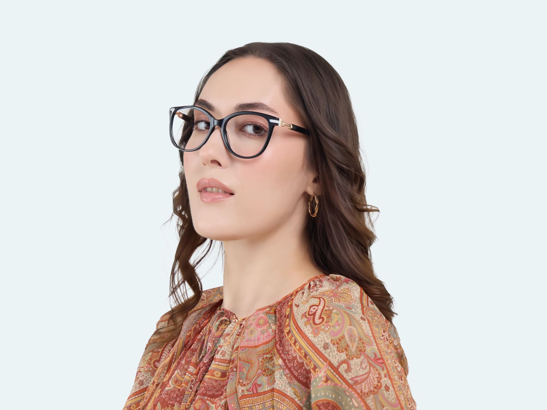 Black Square Cateye Fullrim Acetate Glasses