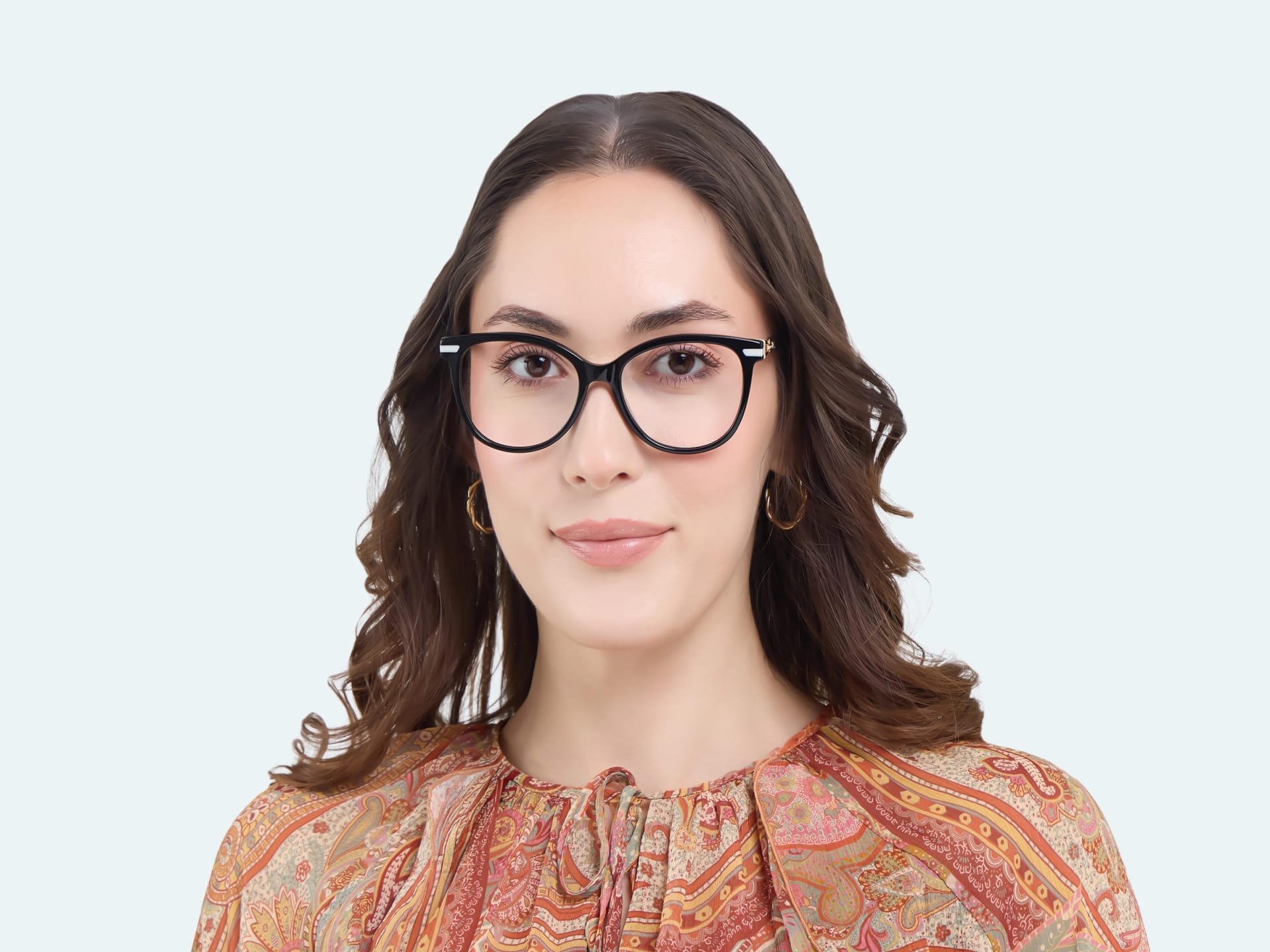 Black Square Cateye Fullrim Acetate Glasses