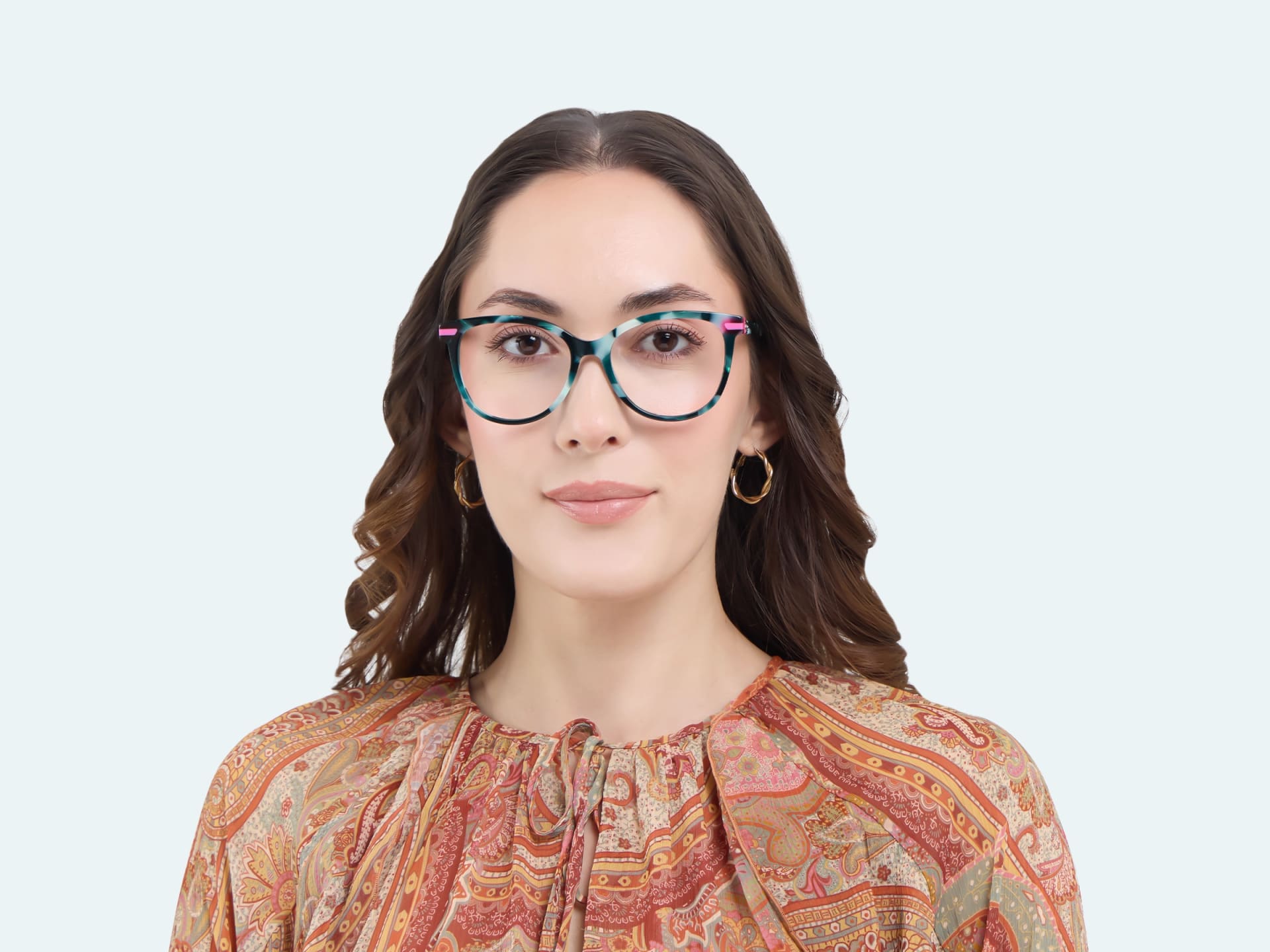 Green Tortoise Square Cateye Acetate Glasses