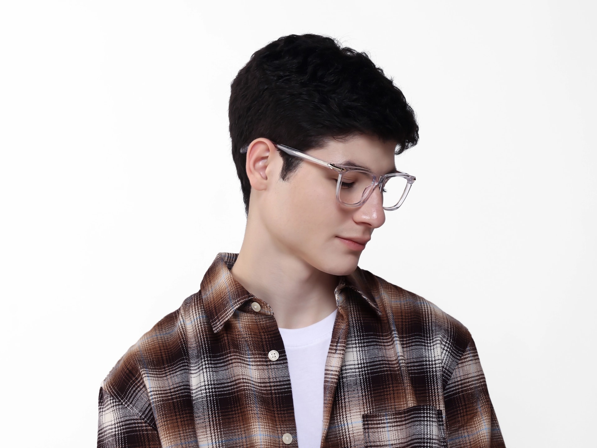 Oversized Crystal Clear Square Fullrim Glasses