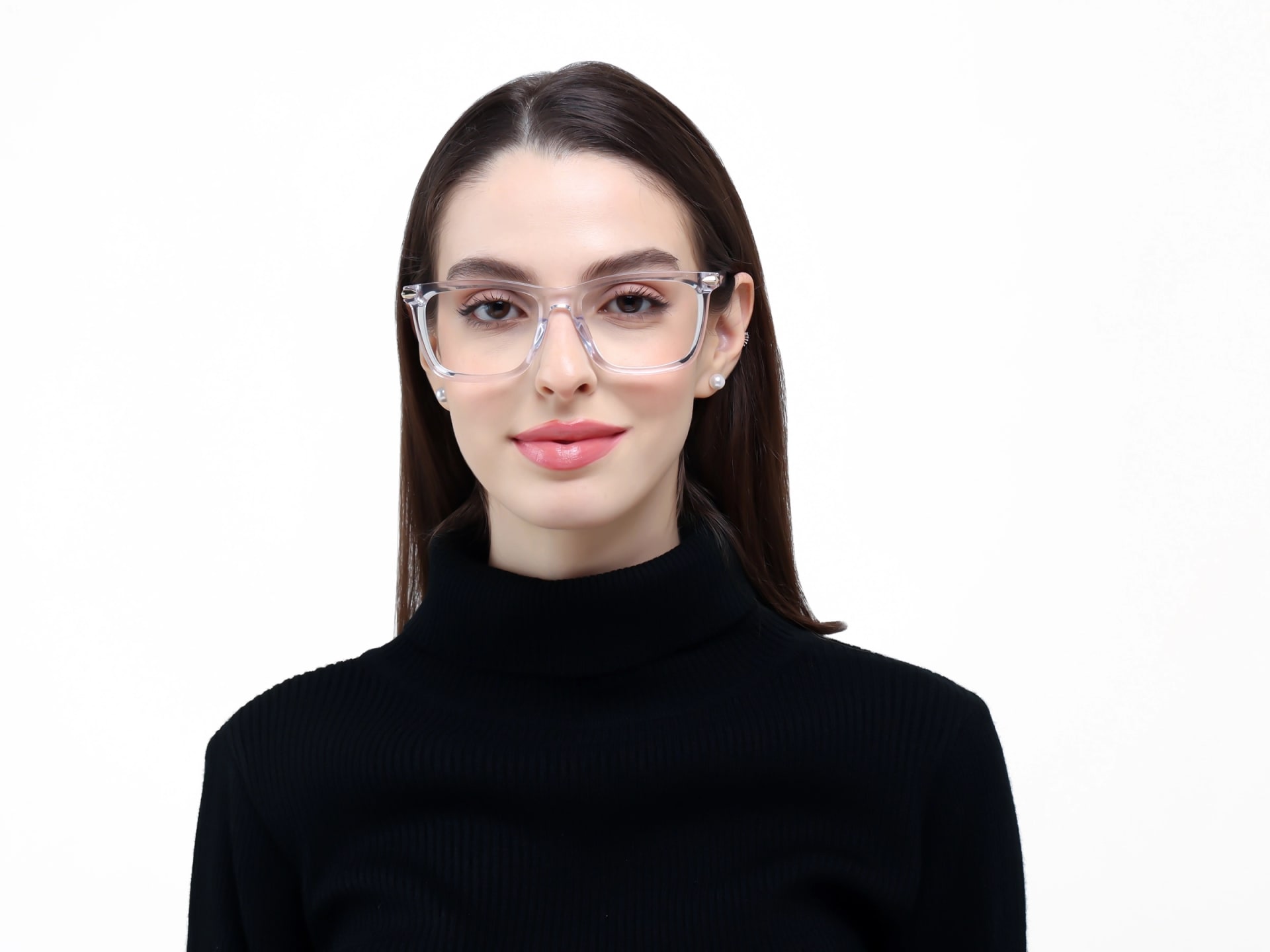 Oversized Crystal Clear Square Fullrim Glasses