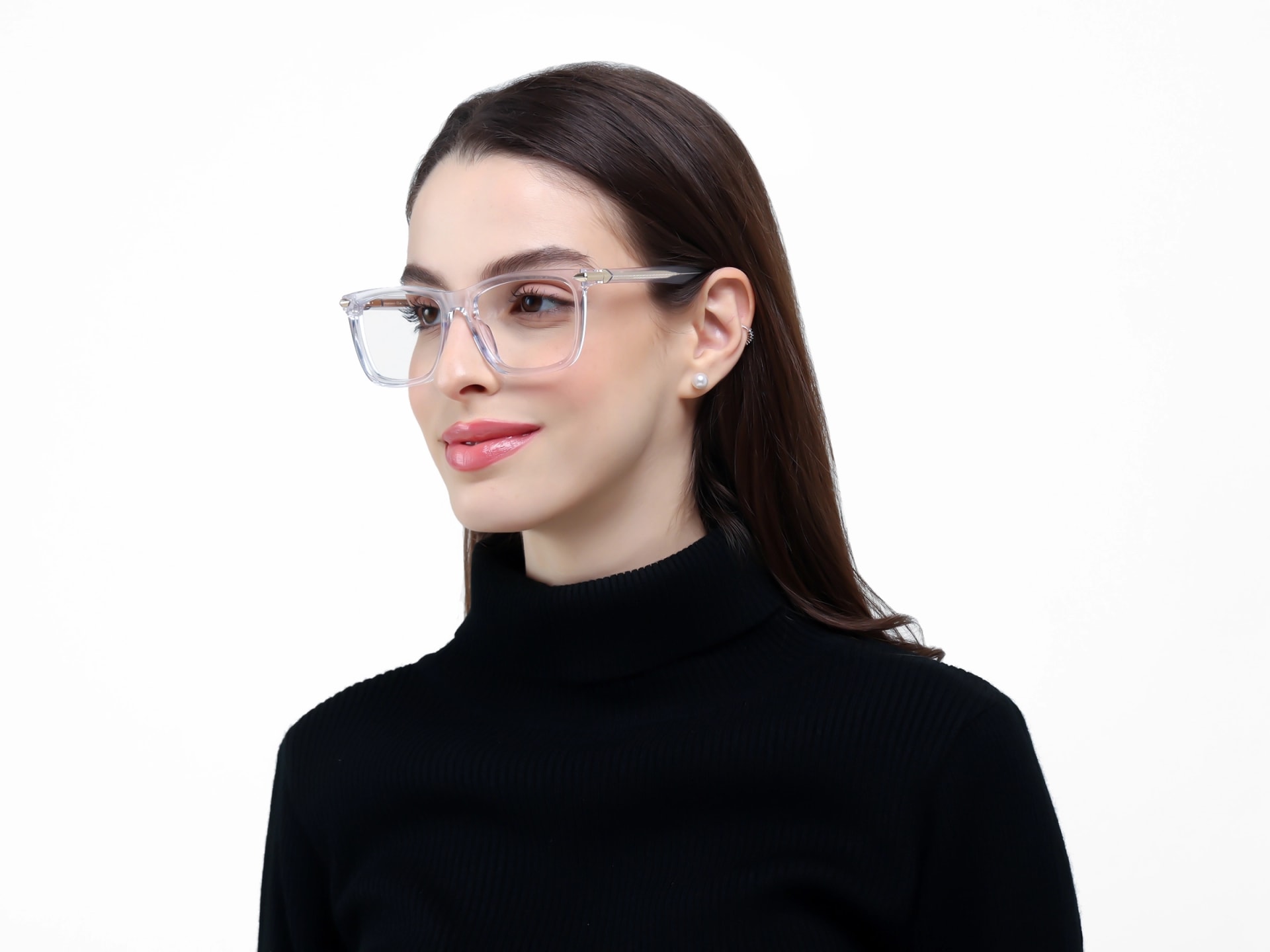Oversized Crystal Clear Square Fullrim Glasses