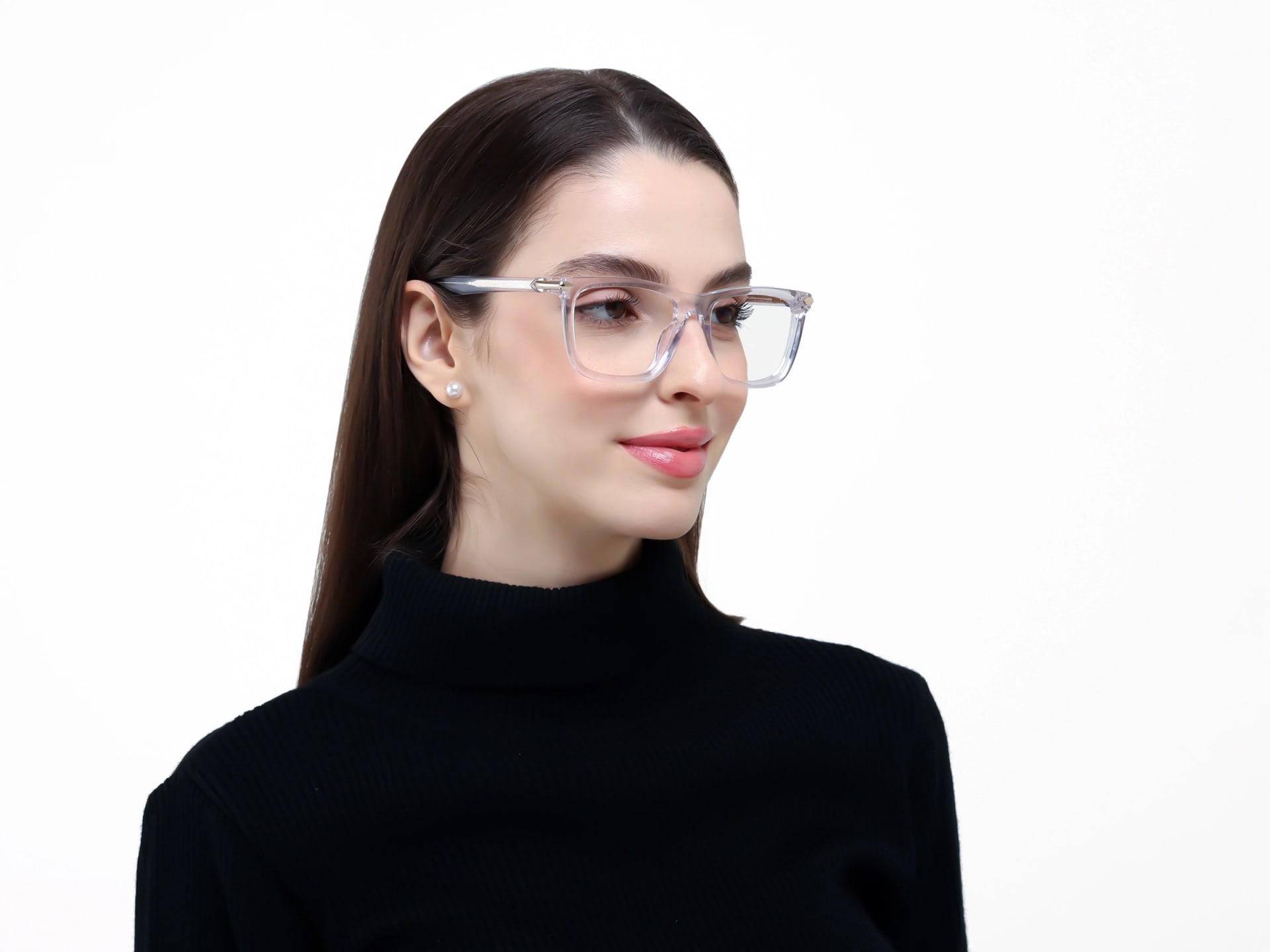 Oversized Crystal Clear Square Fullrim Glasses