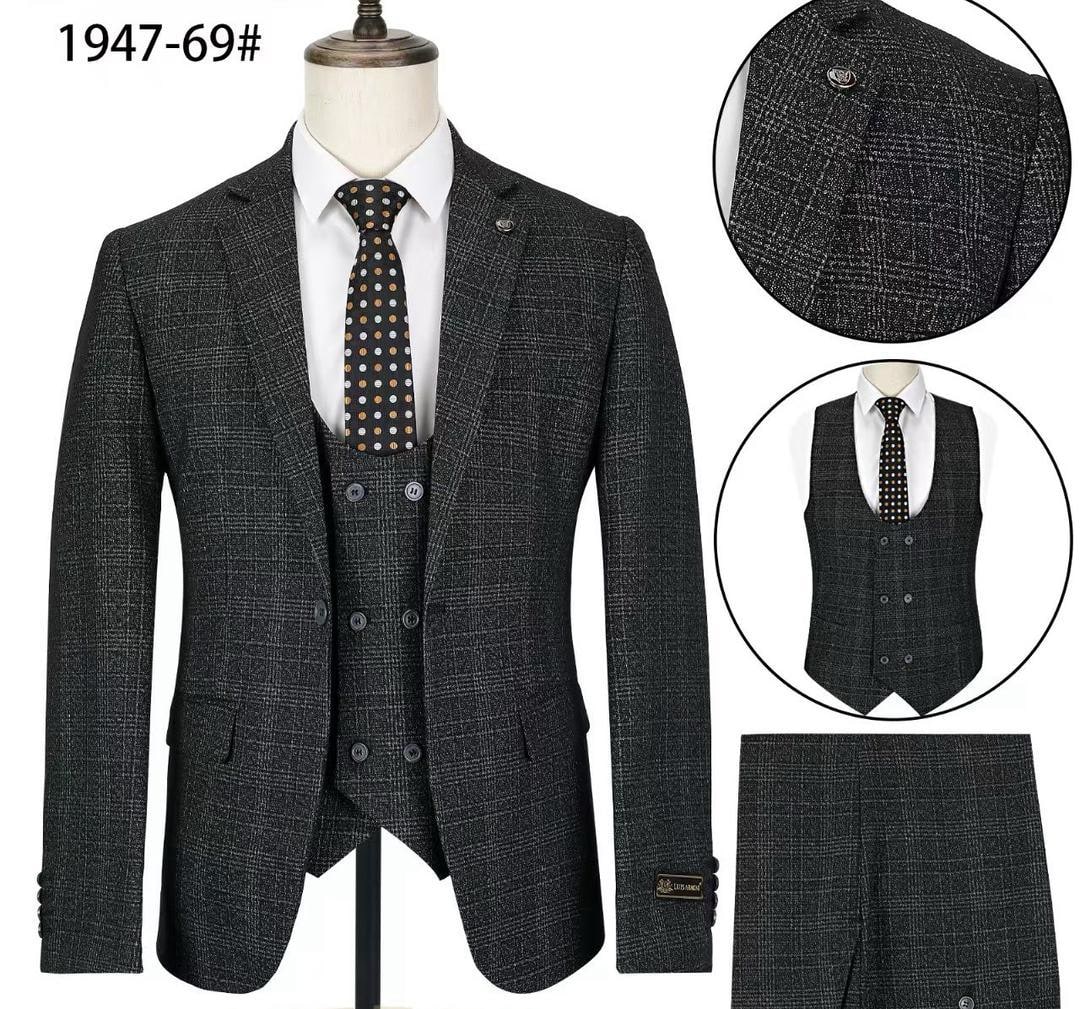 Checked Single-breasted 3Pcs Suit, photo 4