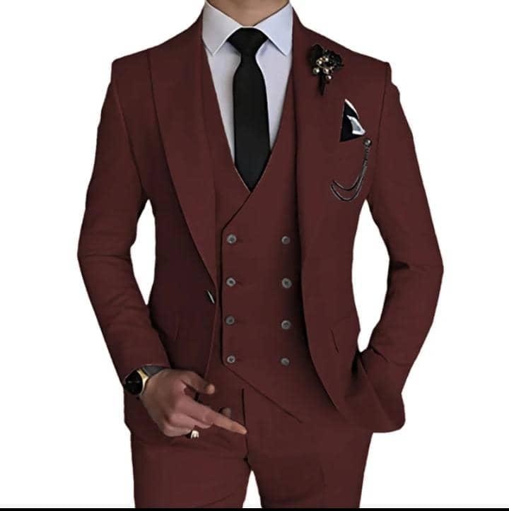 Single-breasted Cotton-blend 3Pcs Suit, photo 5