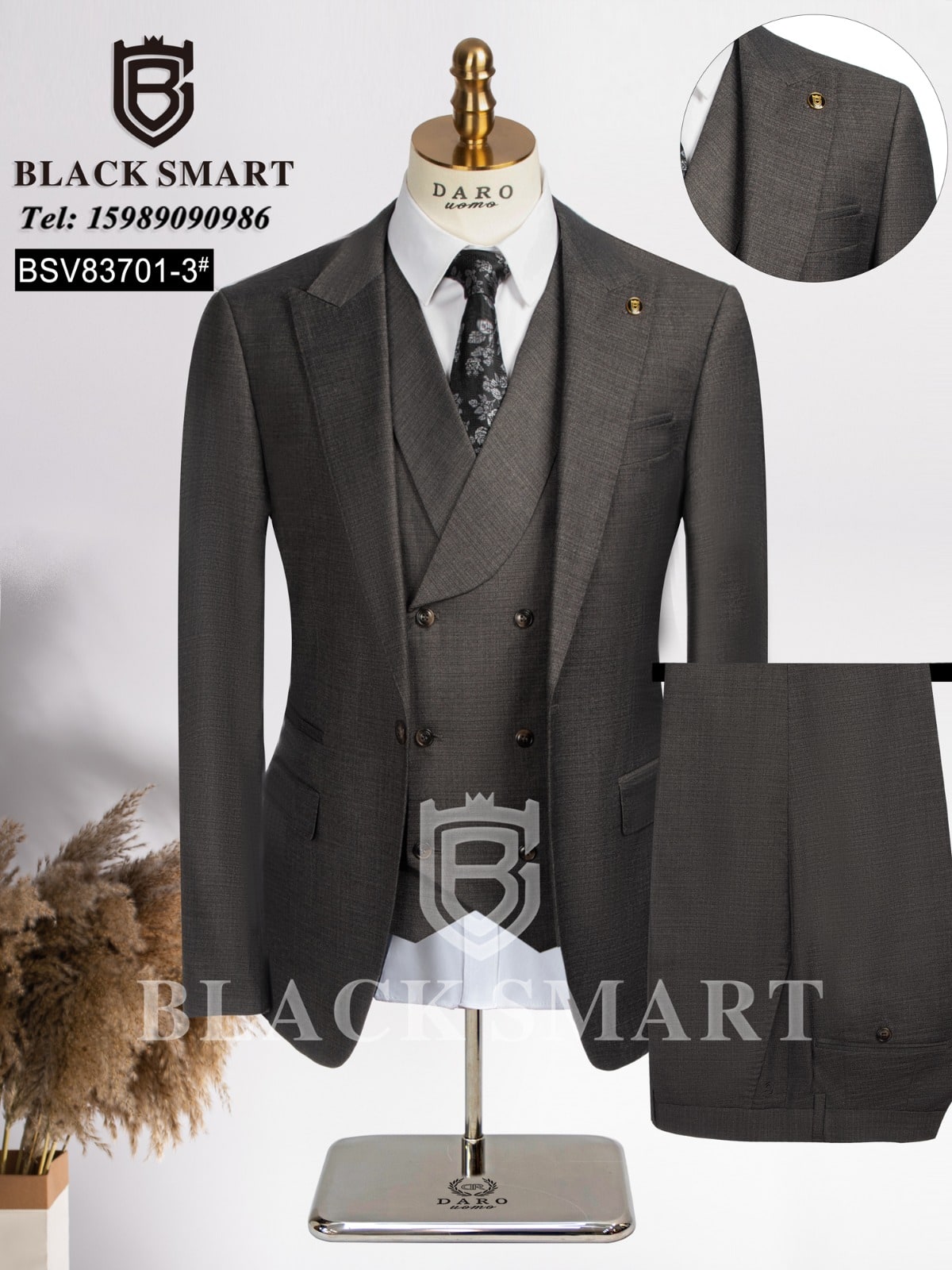 Single-breasted 3Pcs Suit (Black SMart), photo 3