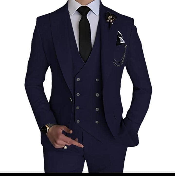 Single-breasted Cotton-blend 3Pcs Suit, photo 3