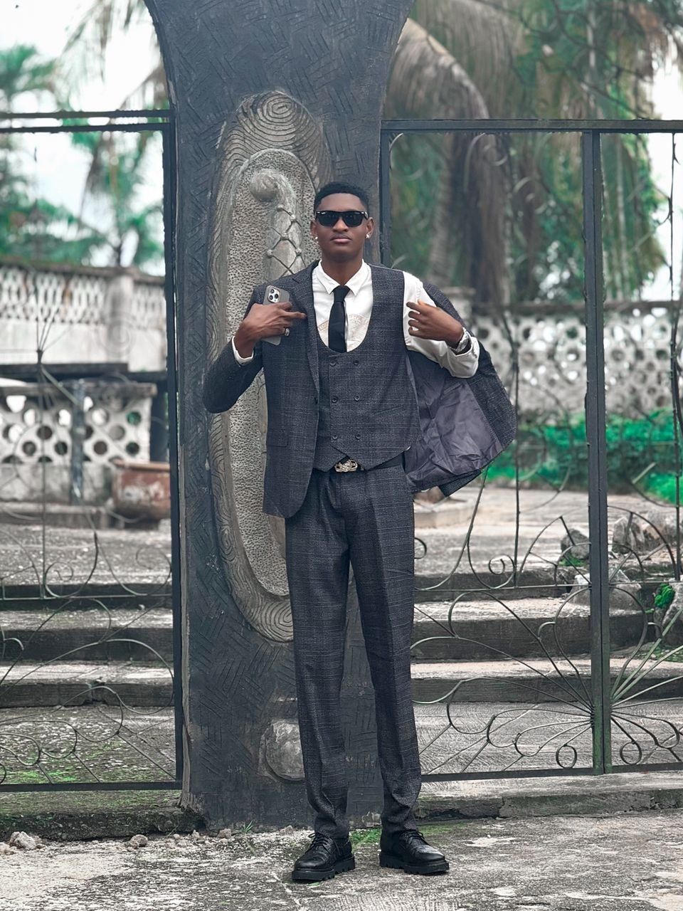 Checked Single-breasted 3Pcs Suit, photo 2