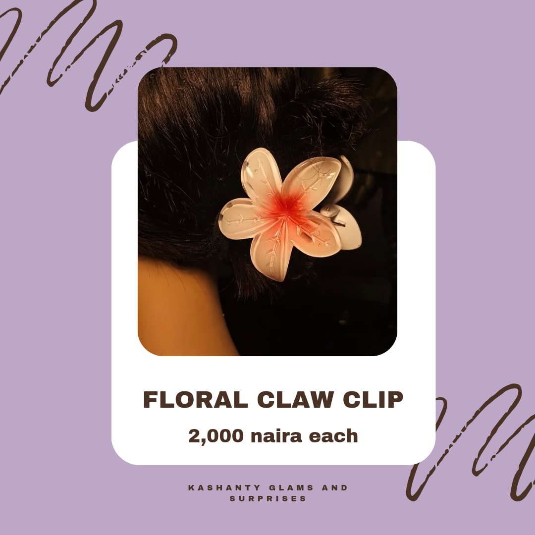 Floral claw clip(Blue), photo 3