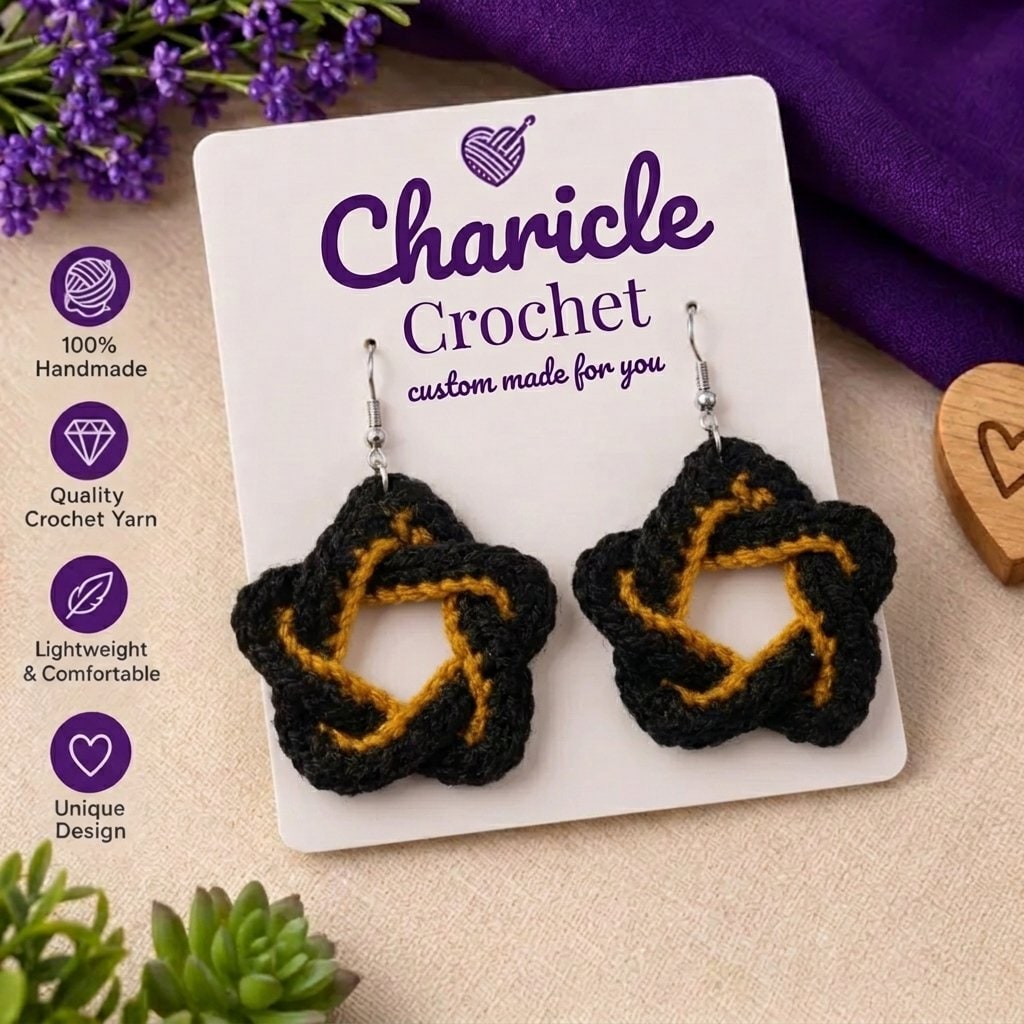 Crochet Star earrings