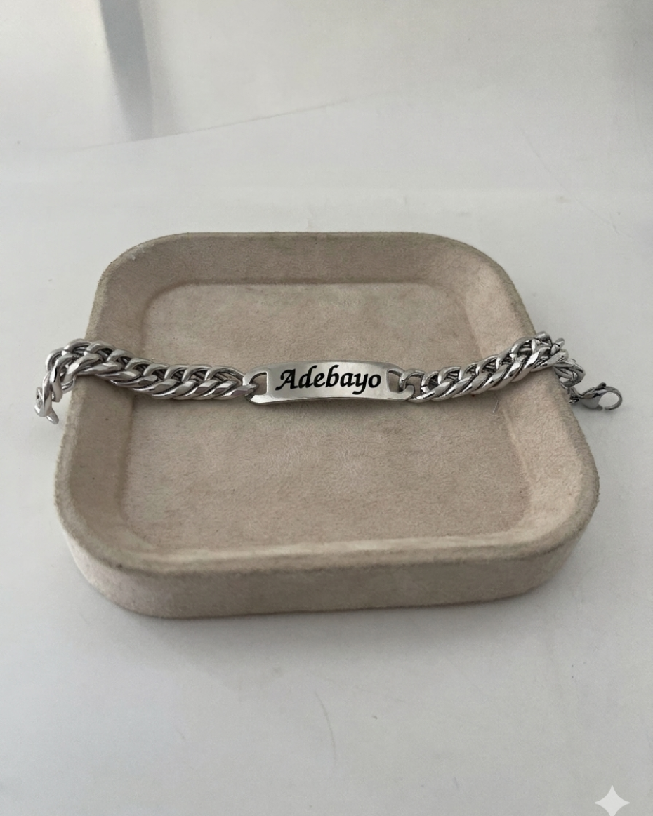 ENGRAVE SILVER THICK TIGHT CUBAN BRACELET