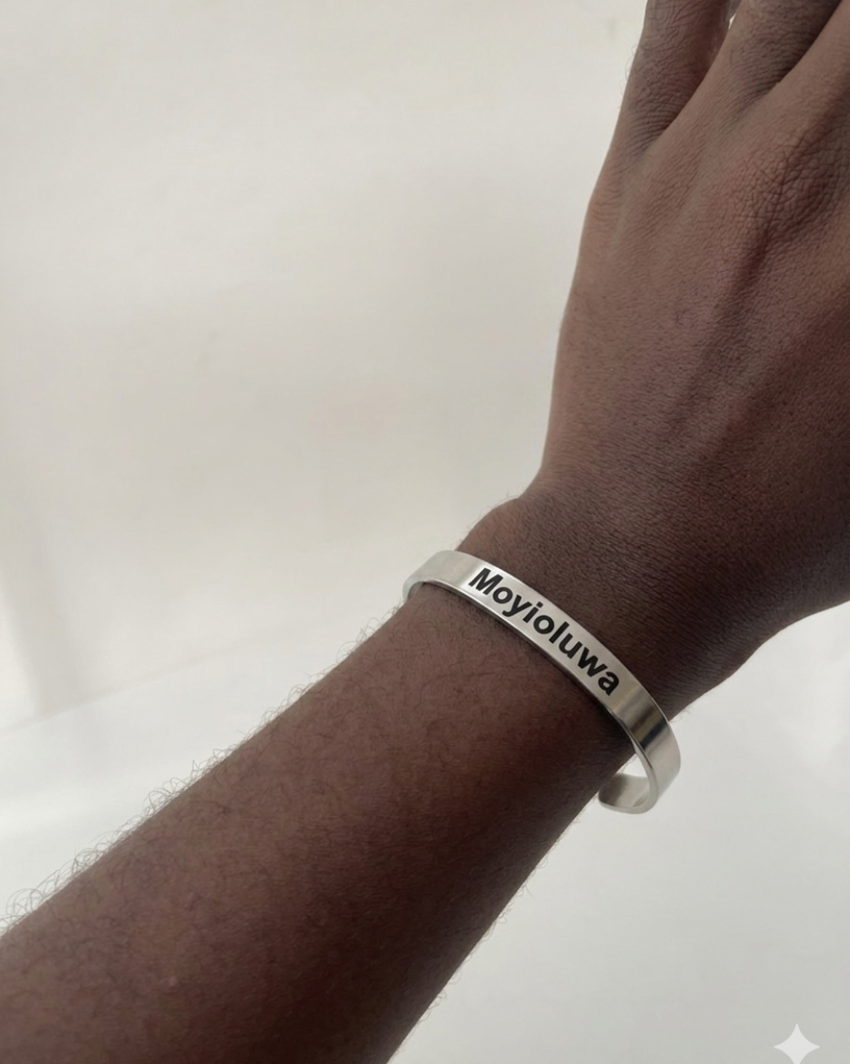 ENGRAVE SILVER CUFF BANGLE