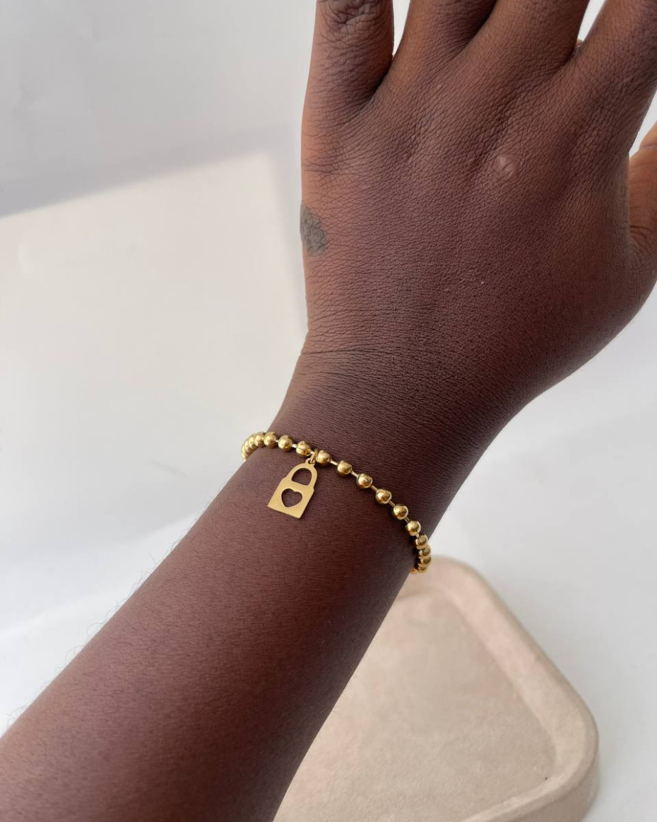 BEAD PADLOCK BRACELET