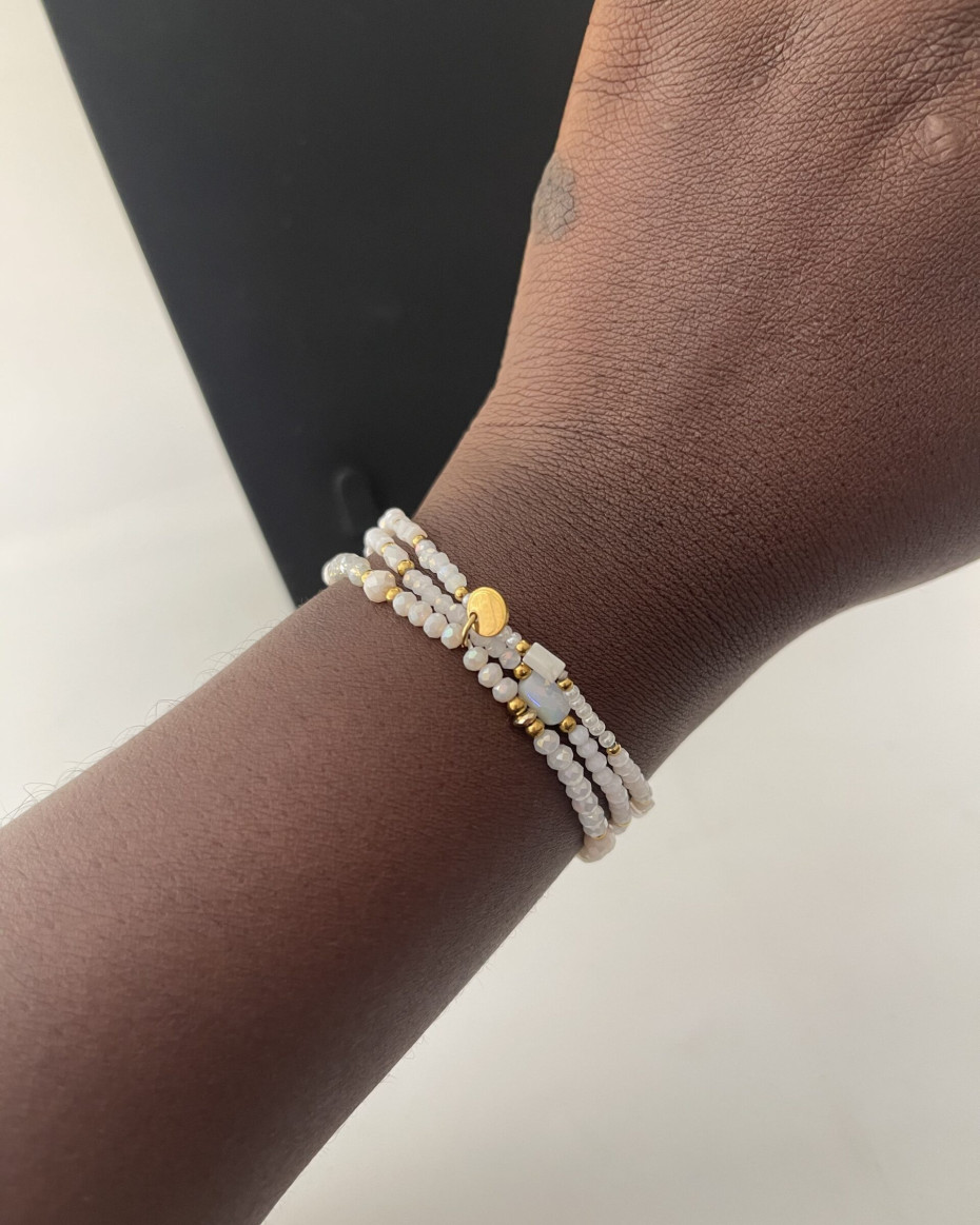 3STEP WHITE GEM BRACELET