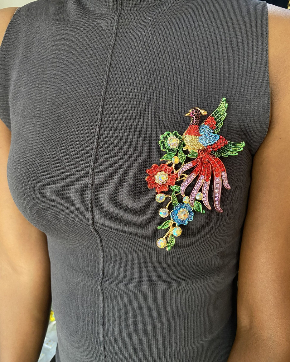 BRG PEACOCK BROOCH