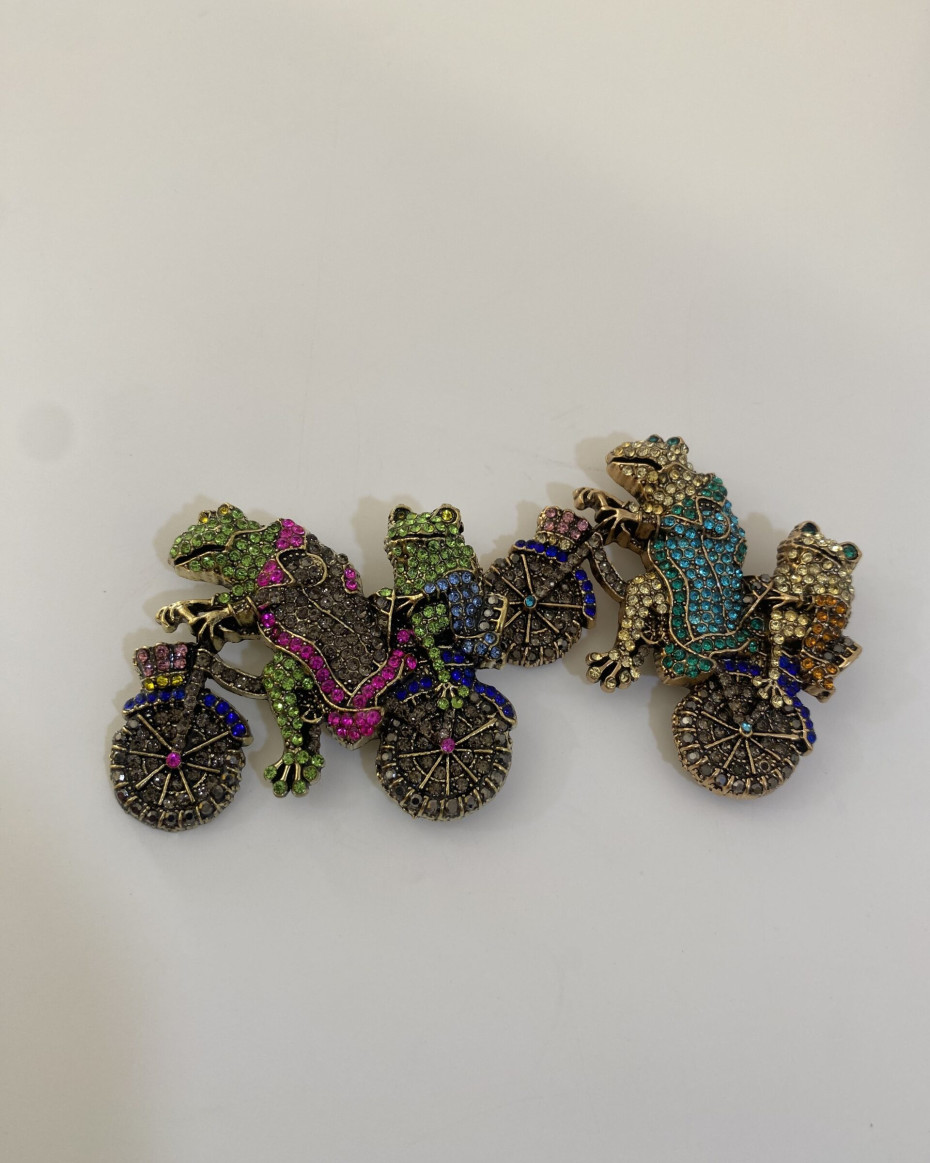 TOAD BROOCH BLUE, photo 2