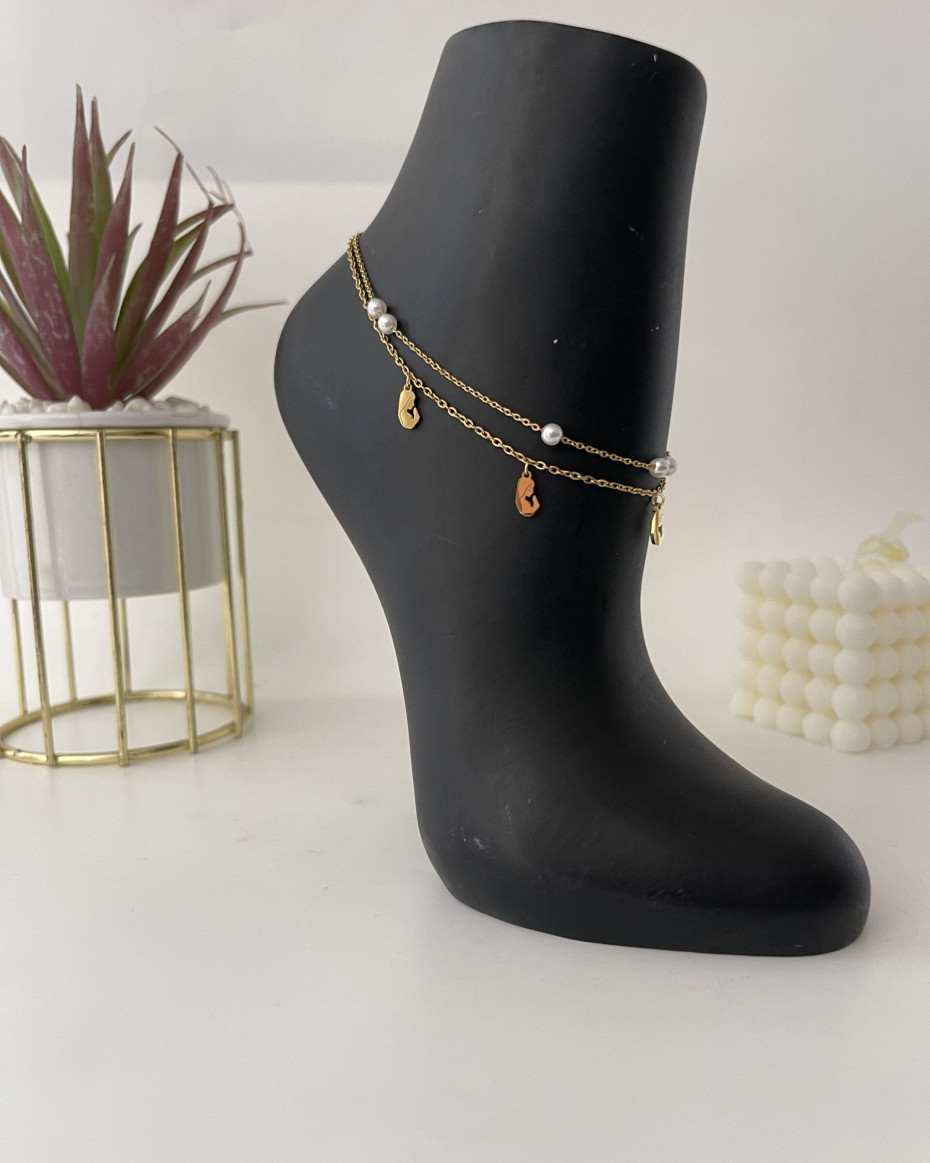 FACE PEARL ANKLET