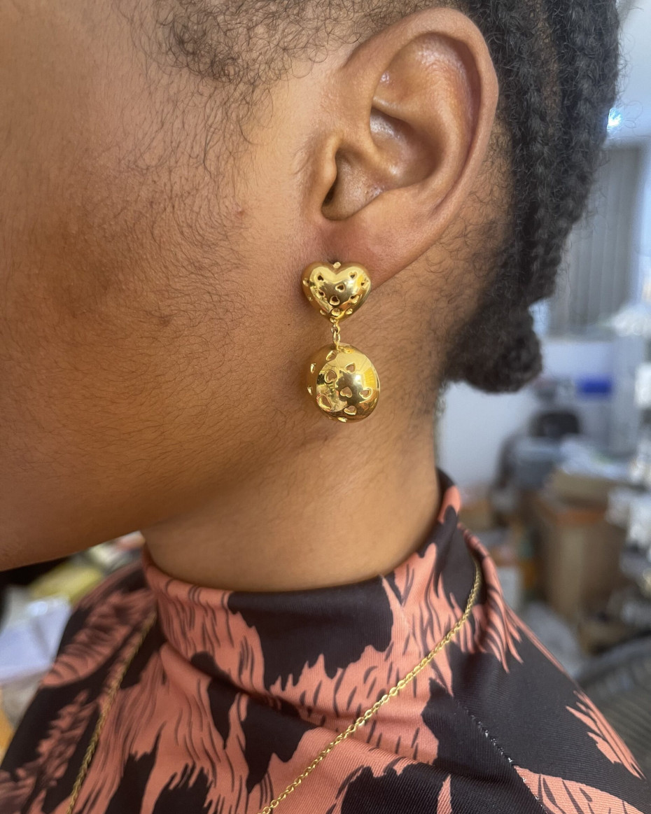 ROUND HEART EARRING, photo 2
